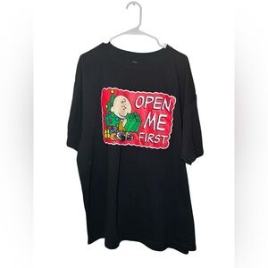 Peanuts Christmas Short Sleeve Tee “Open Me First”